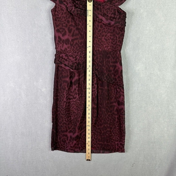 Tadashi Shoji Silk Dress Cocktail Party Wedding Festive Leopard Print Mob Wife - Picture 10 of 11